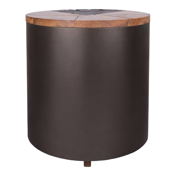 Brizo Reclaimed Teak Side/ End Table, Natural/Nightfall Black
