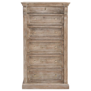 Adelaide Solid Wood 6-Drawer Chest in Natural Cream Wash