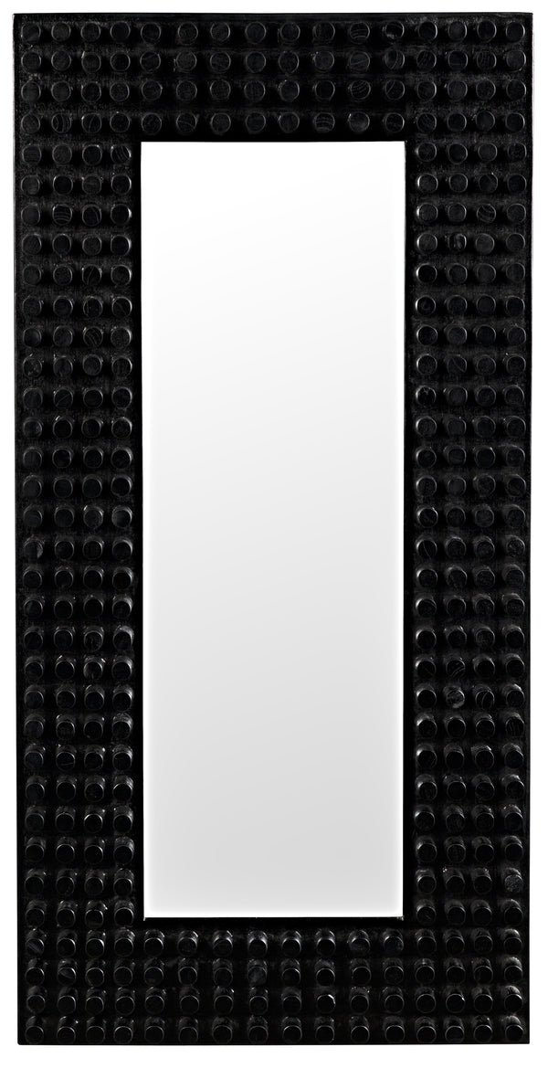 Faustus Sungkai/Mindi Mirror in Charcoal Black Finish