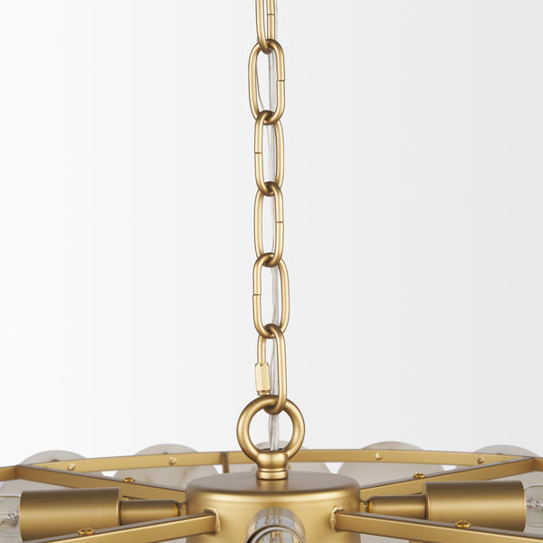 Monroe Brushed Gold Metal w/ Resin Shade 6-Light Chandelier