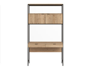AMBROSE MODULAR WALL DESK - RUSTIC OAK - BLACK
