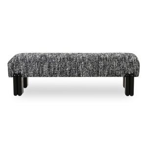 Moe's Priya Bench in Black with Textured Upholstery
