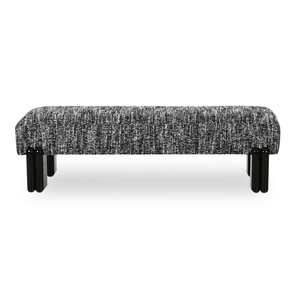 Moe's Priya Bench in Black with Textured Upholstery