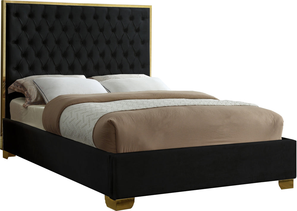 Jared King Bed In Black Velvet