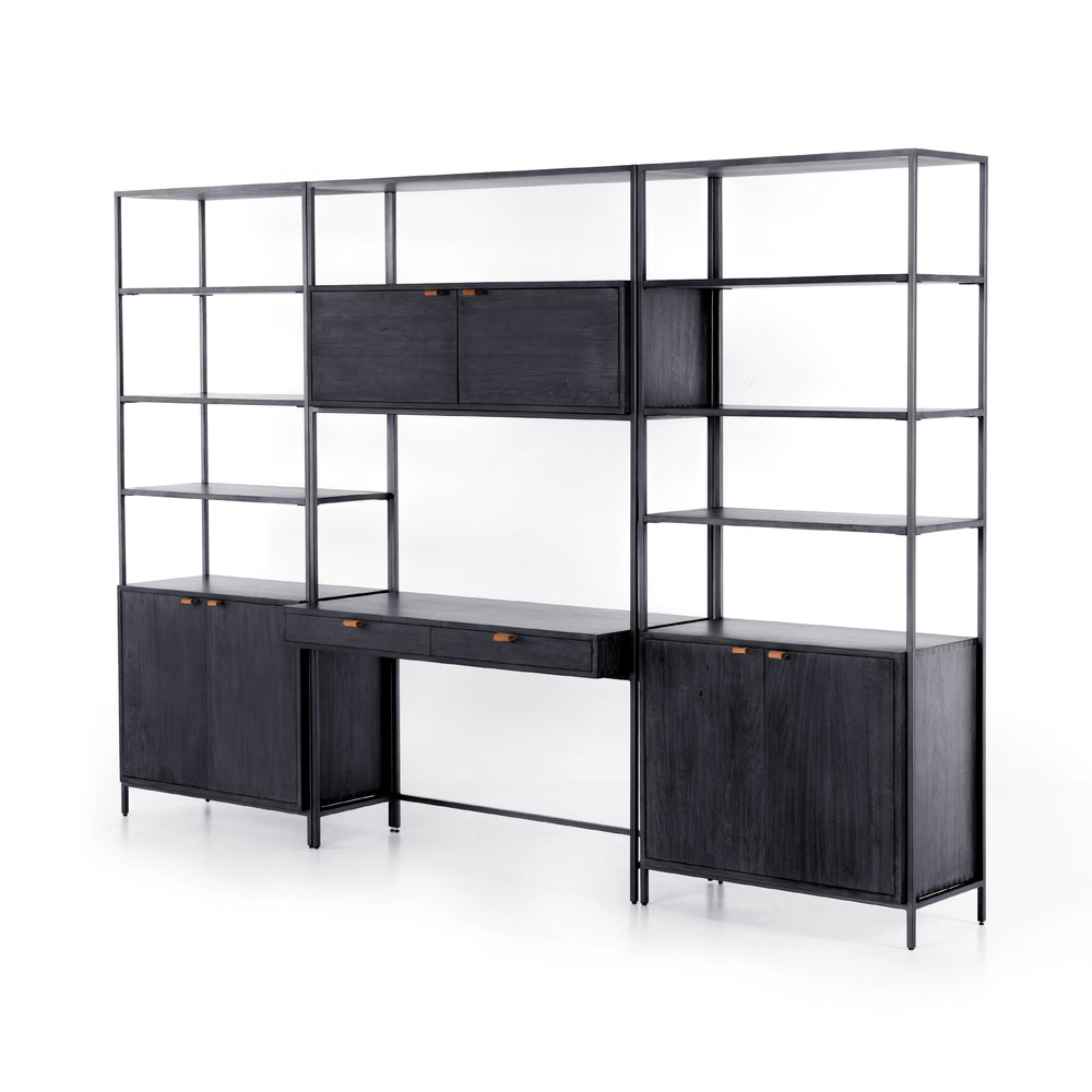 Trey Modular Wall In 2 Bookcase In Desk In Black