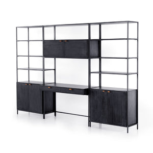 Trey Modular Wall In 2 Bookcase In Desk In Black