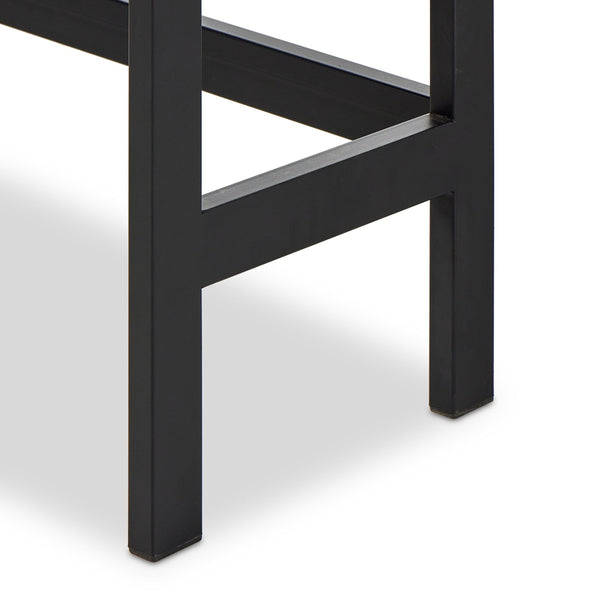 Hayward Cabinet In Natural Walnut-Black Aluminum-Black Iron