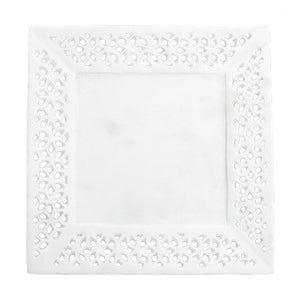 Jali Carved Marble Tray