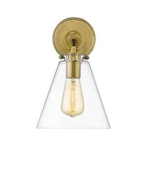 Harper 1 Light Wall Sconce in Rubbed Brass Finish