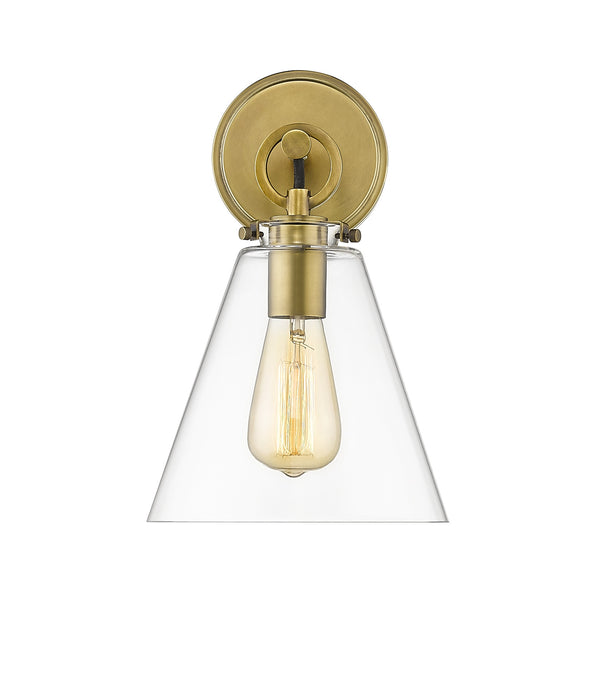 Harper 1 Light Wall Sconce in Rubbed Brass Finish