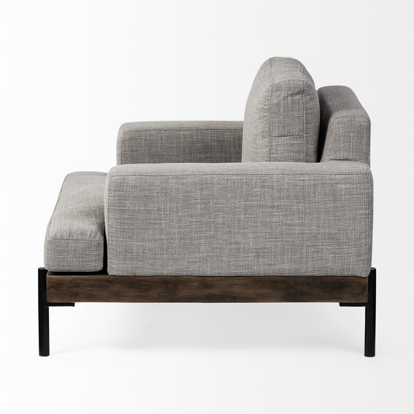 Colburne I Gray Fabric W/ Wood and Iron Frame Accent Chair