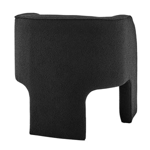 Matteo Fabric Accent Arm Chair In Boucle Black
