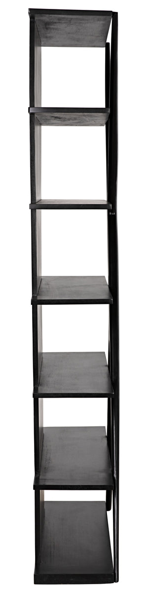 Vetra Teak and Veneer Bookcase in Hand-Rubbed Black