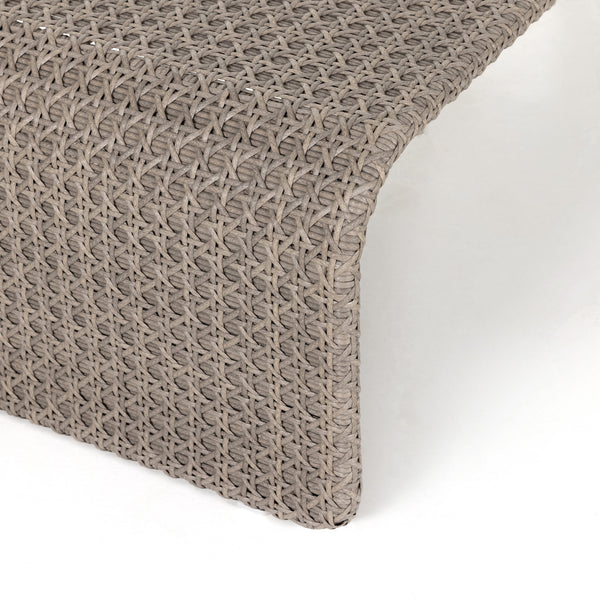 Paige Outdoor Woven Chaise Lounge In Brown