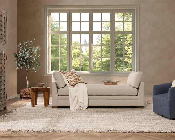 Audrey Backless Sofa with Feather-Down Cushions