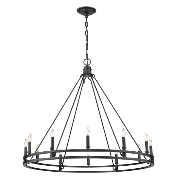 Dennison 12 Light Chandelier in Matte Black Finish