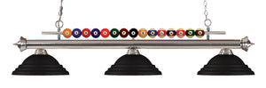 Shark 3 Light Billiard Light in Brushed Nickel Finish