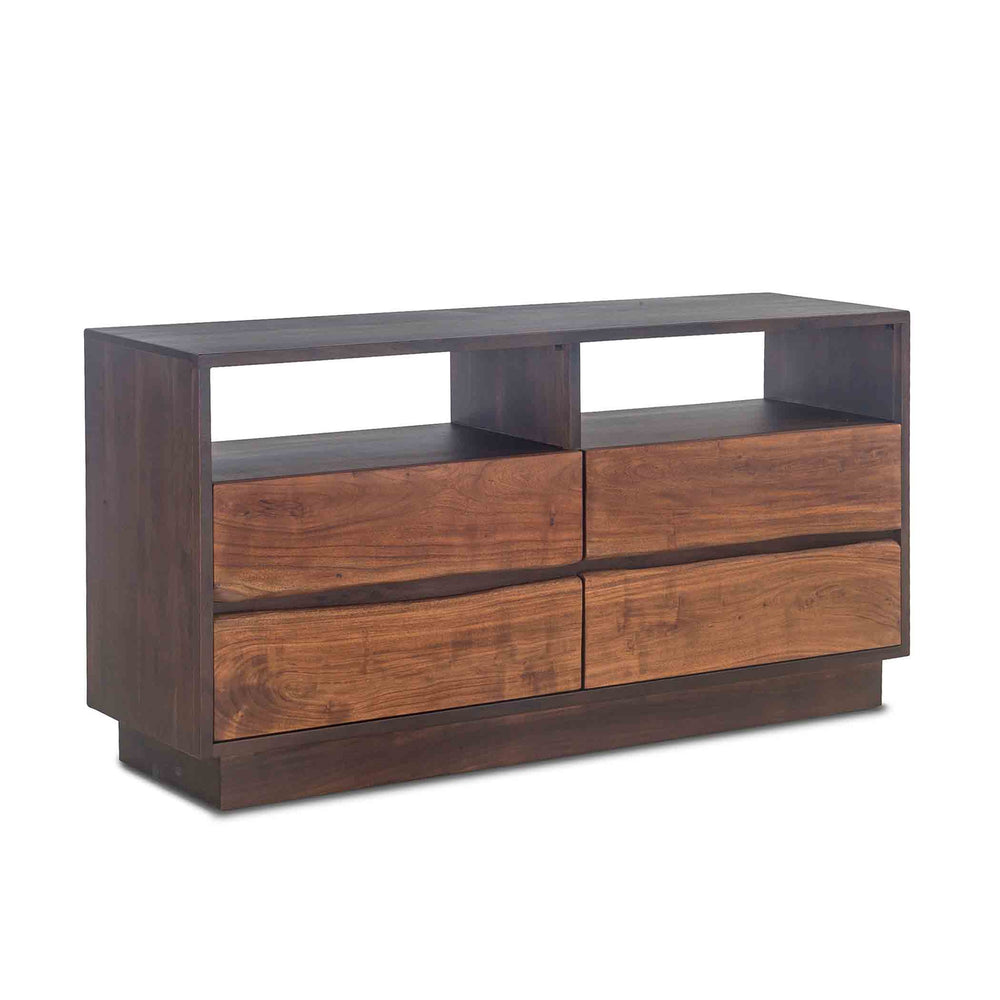 San Marino 64-Inch Acacia Wood Live Edge Dresser in Raw Walnut Finish