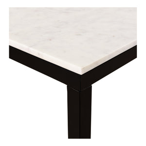 Moe's Parson Small Marble Dining Table, White