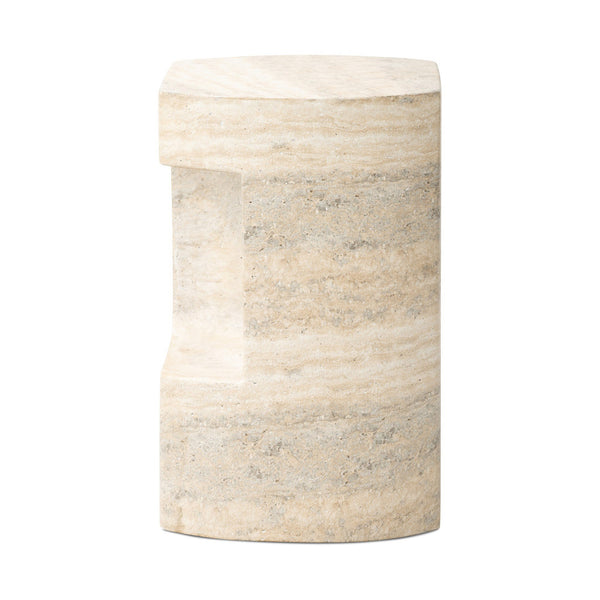Clementine End Table In Textured Sandy Grey
