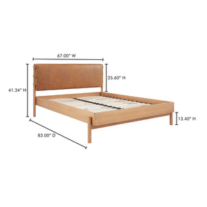 Moe's Colby Queen Bed with Leather Headboard