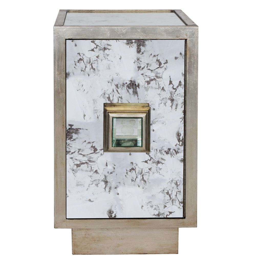 ANT MIR & CHAMPAGNE SLVR LF ONE DR CABINET
