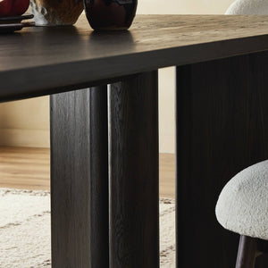 Huxley Dining Table 84" - Smoked Black Veneer