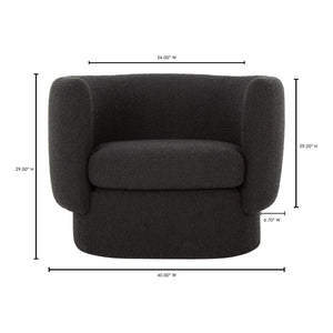 Moe's Koba Chair Maya Black with Wood Frame