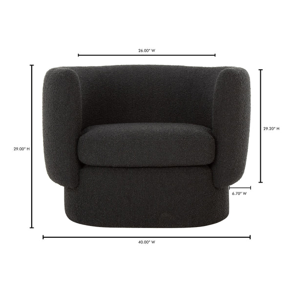 Moe's Koba Chair Maya Black with Wood Frame