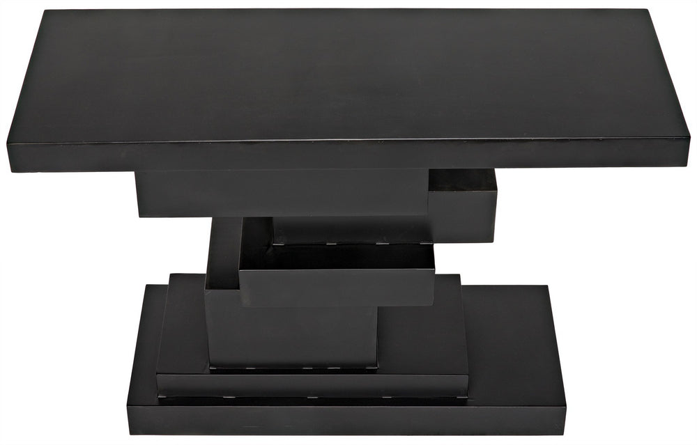 Platoon Industrial Steel Console in Matte Black