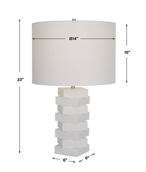 Ascent White Geometric Table Lamp