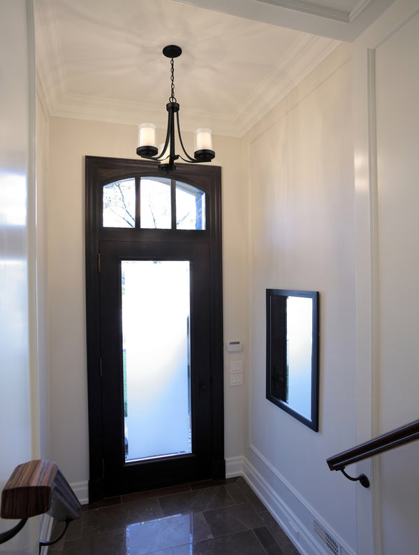 Willow 3 Light Chandelier in Matte Black Finish