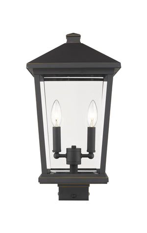 Beacon 2 Light Outdoor Post Mount Fixture in Oil Rubbed Bronze Finish