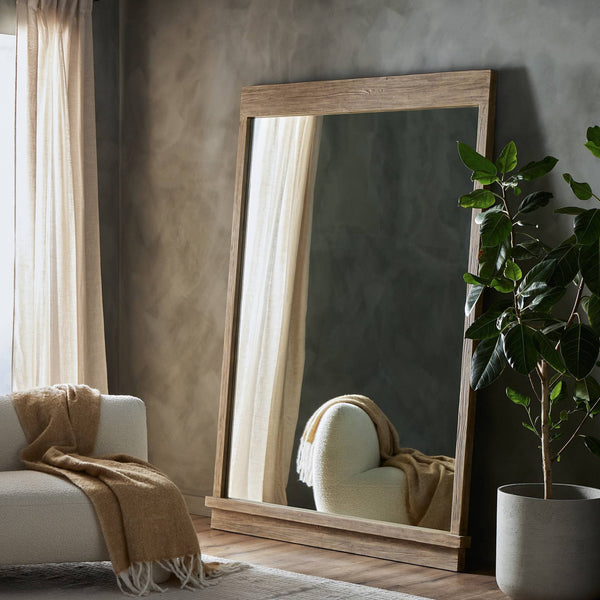 Ledge Floor Mirror - Distressed Light Pine