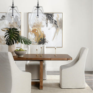 Lyra Pine Wood Extension Dining Table Smoke Brown