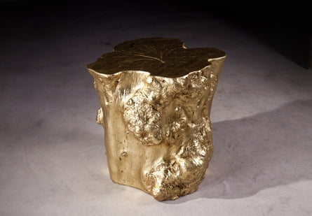 Log Side Table, Gold