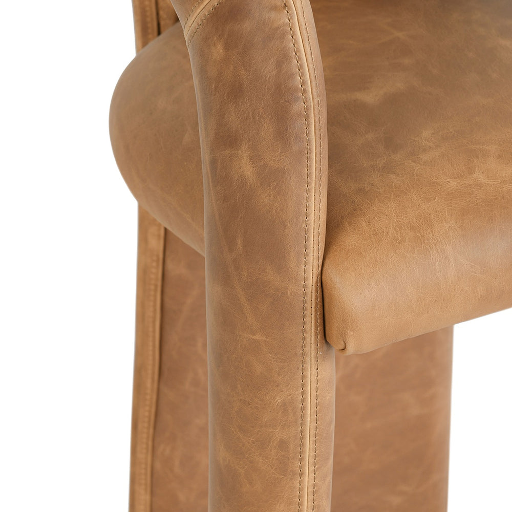 Archie Leather Counter Stool - Maple Brown