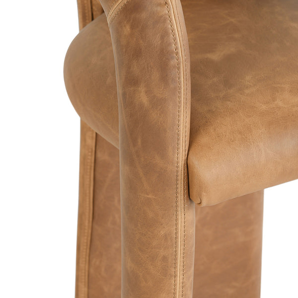 Archie Leather Counter Stool - Maple Brown