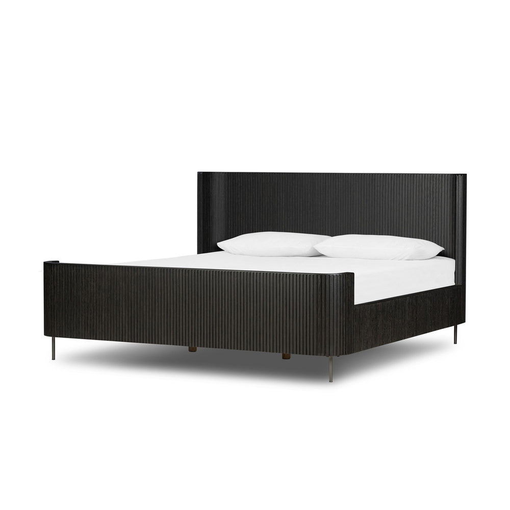 Fletcher King Bed - Distressed Black Oak