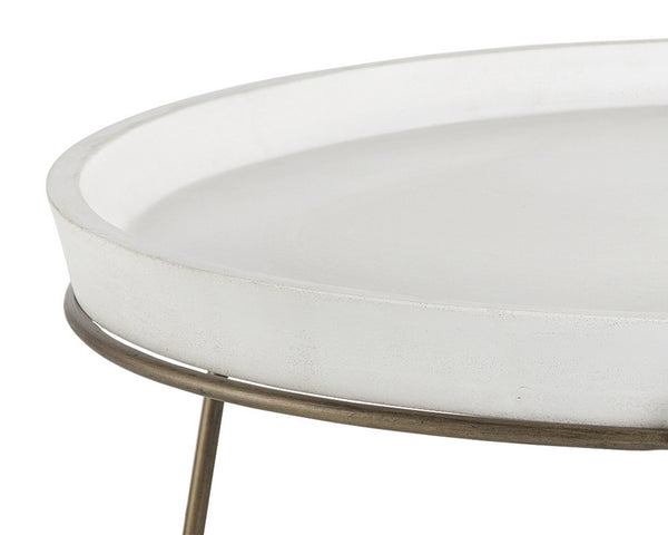 Remy Coffee Table - Antique Brass - Ivory