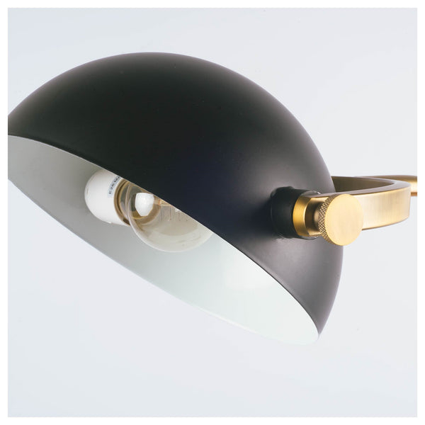 Denmark (55.1"H) Black/Gold Concrete Base Metal Shade Floor Lamp
