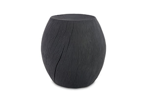Charred Drum Stool, Resin 