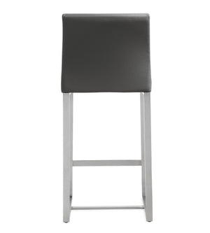 Denmark Grey Stainless Steel Counter Stool (Set of 2)