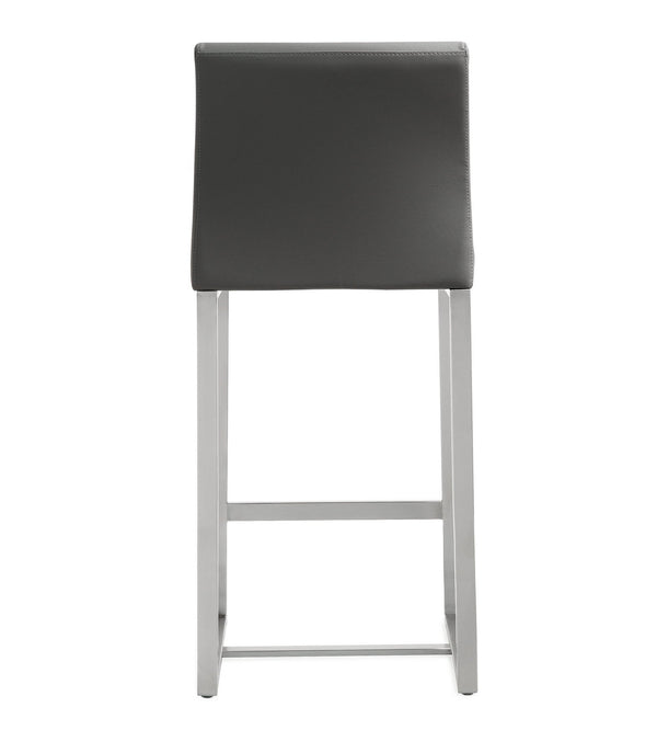 Denmark Grey Stainless Steel Counter Stool (Set of 2)