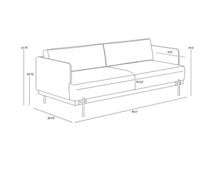 SAUL SOFA - SHALIMAR TOBACCO LEATHER