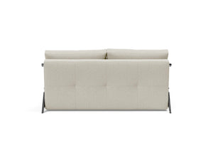 CUBED QUEEN SOFA BED in MIXED DANCE NATURAL FABRIC WITH Chrome legs 527