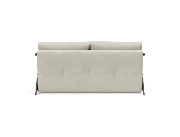 CUBED QUEEN SOFA BED in MIXED DANCE NATURAL FABRIC WITH Chrome legs 527