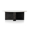 Terrell Round Coffee Table In Plsh White