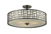 Elea 3 Light Semi Flush Mount in Bronze Finish