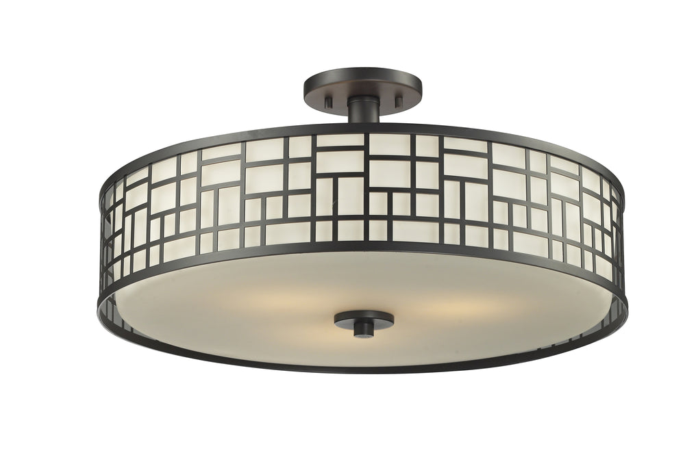 Elea 3 Light Semi Flush Mount in Bronze Finish